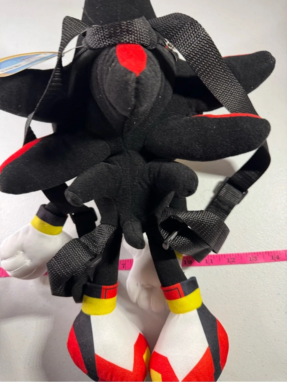 Plush Character Kids Backpack in Black, Red & Yellow — Shadow Style